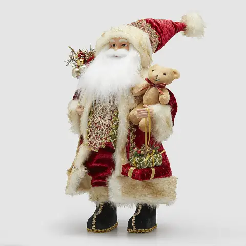 Babbo Natale con Orsetto H80cm Statuina Natalizia EDG