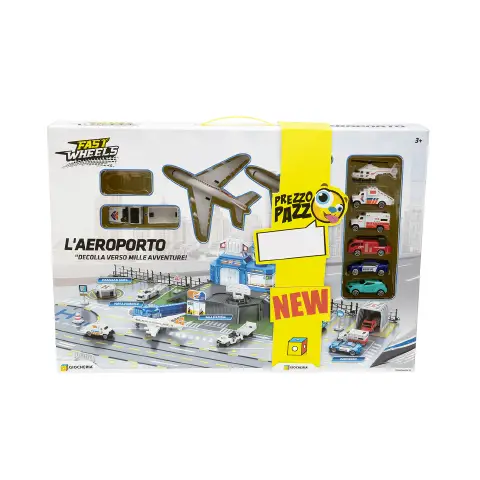 Fast Wheels Playset Aeroporto Con 6 Veicoli Inclusi