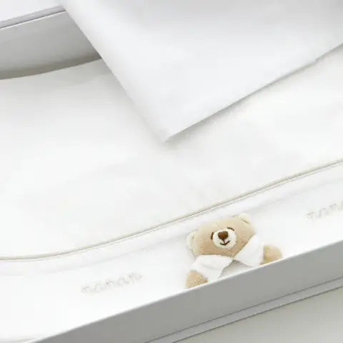 Lenzuola per Carrozzina Set 3pz Tato linea Bianca 60X120CM