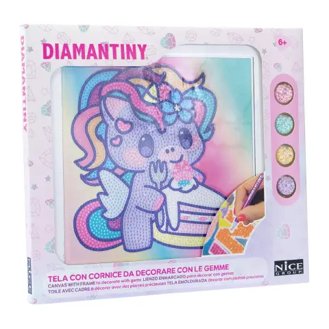 Quadro Crystal Art Kawaii Unicorno Diamantiny