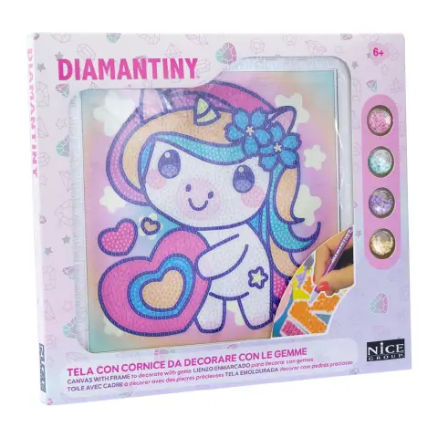 Quadro Crystal Art Kawaii Unicorno Diamantiny