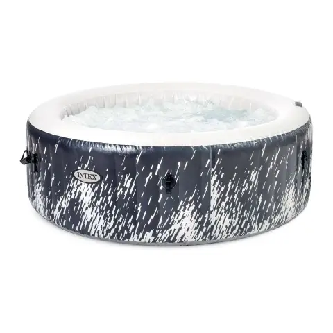 Intex Pure Spa Bubble Glow Deluxe 4 Posti Pompa, Riscaldatore, Purificazione Acqua, Wifi