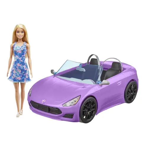 Barbie Auto Decappottabile con Bambola – Macchina Glam Sportiva