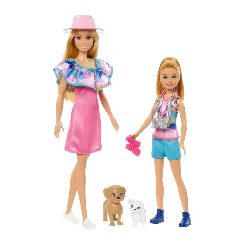 Barbie e Stacie Set con 2 Bambole, Cuccioli e Accessori HRM09