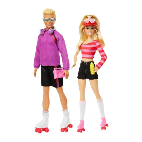 Barbie e Ken sui Pattini Set 65° Anniversario con Accessori HXK90