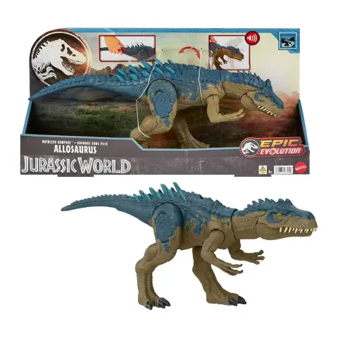 Jurassic World Allosauro Furia Selvaggia con Aculei e Attacco