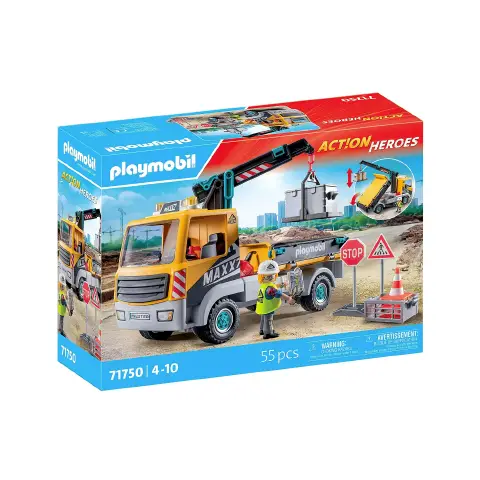 Camion Da Cantiere Con Gru Playmobil Action Heroes