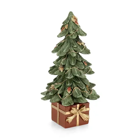 Albero di Natale Pino Jeff con Pacco Regalo Decorazione Natalizia 26,5cm