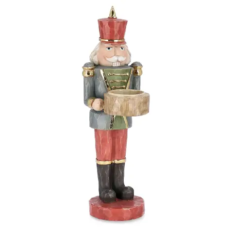 Portacandela Soldatino Brendan Natale 27cm Grigio