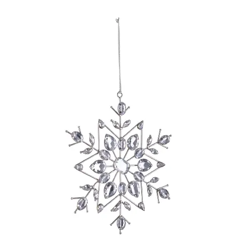Pendaglio Fiocco di Neve Natale 19x19 cm  Argento
