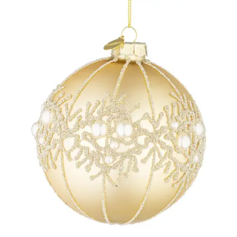 Sfera Vetro Gem Natalizia Champagne Opaco