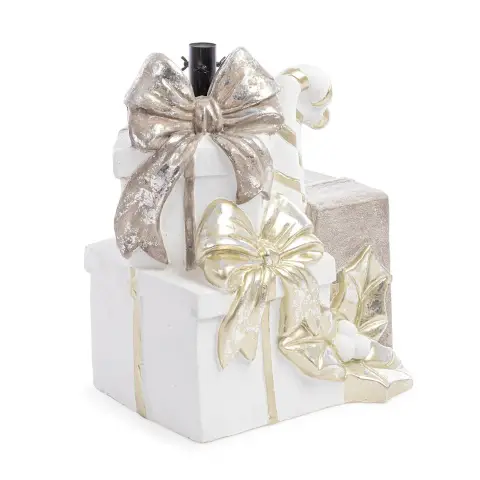 Base Albero Di Natale Brecht Regali 55cm Bianco Oro