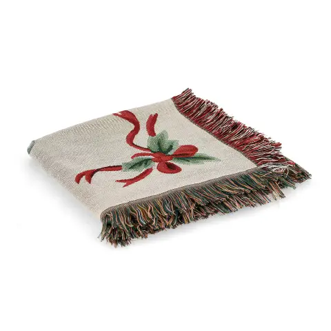 Plaid Natalizio Bow 152x127 Verde Rosso