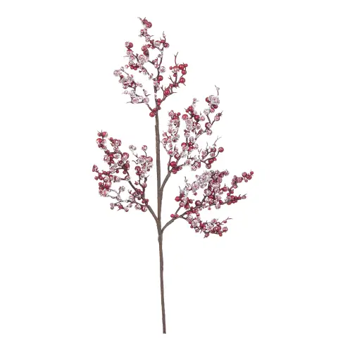Pick Delia Bacche Decorazione Natalizia 50cm  Rosso Ghiacciato