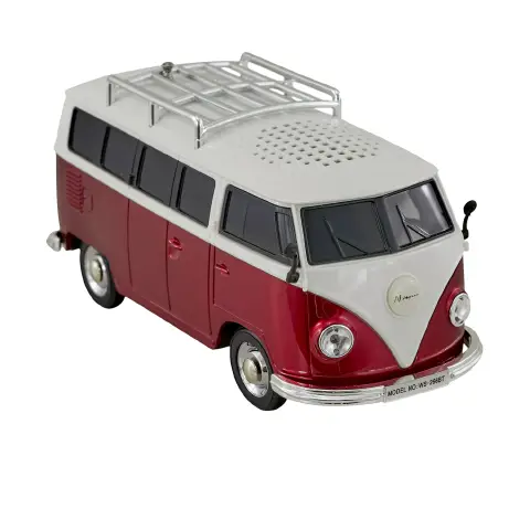 Red Vintage Minivan Bluetooth Speaker With FM Radio