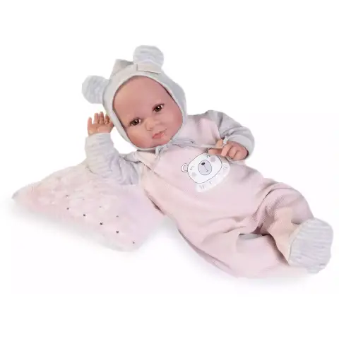 Bambola Newborn Luca Brilla Di Notte Con Cuscino