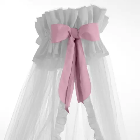 Velo Zanzariera Dudu Bianco Con Fiocco Rosa