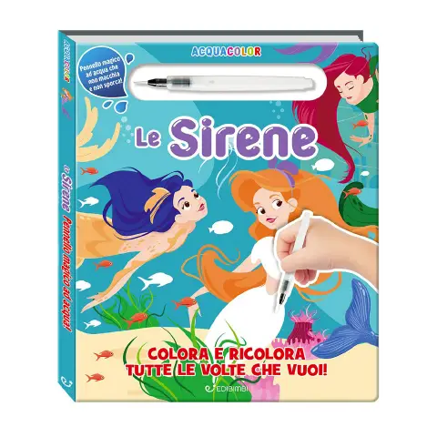 Libro Acquacolor Con Pennarello Magico Ad Acqua - Sirene
