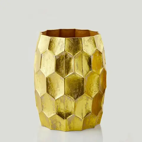 Vaso Metallo Oro EDG H44 cm Decorazione Natale