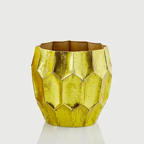 Vaso Metallo Oro EDG Geometrico H33 cm