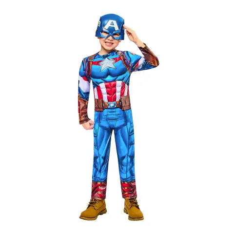 Captain America Black Line Costume - Size XXS - 3/4 Years
