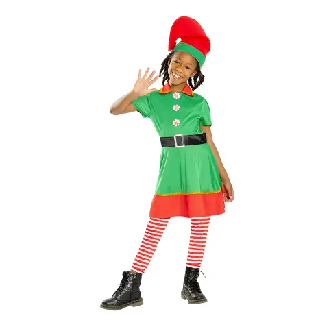 Costume Elfo Bambina - Taglia S - 7/8 Anni