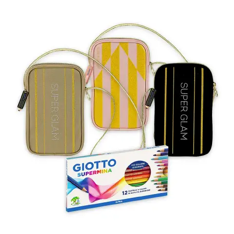 Giotto Supermina - Astuccio Da 12 Colori + Pochette Super Glam