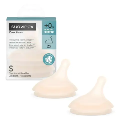 Slow Flow Anti-Colic Silicone Zero Teat (S) 2pcs Fair