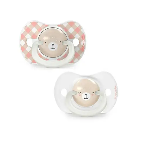 Succhietto Per La Notte Con Tettina In Silicone - Si Illumina Al Buio 2 Pezzi Rosa 6/18m