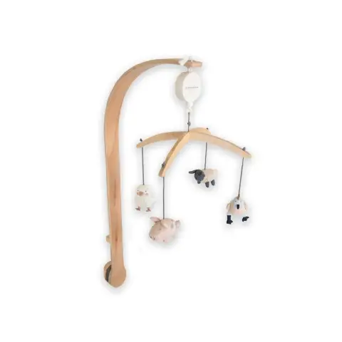 Giostrina In Legno Musicale Con Toys A Maglia Di Bambù The Farm Bamboom