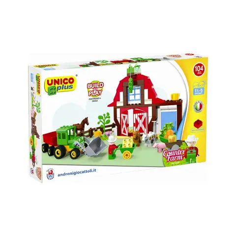 Fattoria Unico Plus – Set Costruzioni da 104 Pezzi per Bambini