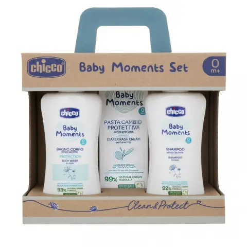 Chicco Baby Moments Bagnoschiuma, Shampoo E Pasta Cambio Protettiva