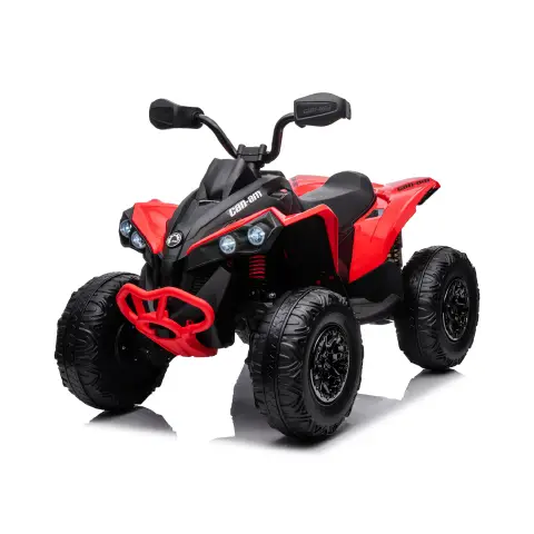 Can-Am Quad Renegade ATV Elettrico, Licenza Ufficiale con Sospensioni e Luci LED, Rosso