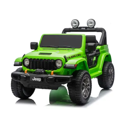 Jeep Wrangler Rubicon Auto Elettrica, Licenza Ufficiale, Telecomando e Luci LED, Verde