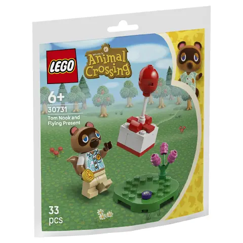 Lego Bustine Animal Crossing 30731 Tom Nook con regalo volante