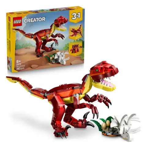 LEGO Creator 31379 Feroce Dinosauro 3 in 1 Velociraptor, Stegosauro o Pterosauro 8+