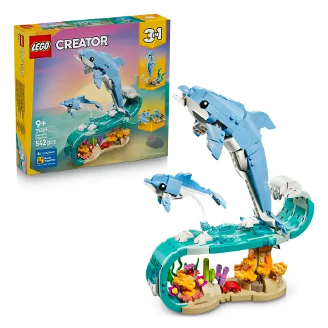LEGO Creator 31385 Delfini 3 in 1 Animali Marini 9+