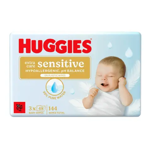 Salviettine Extra Care Sensitive 99% Acqua Huggies Pezzi 3X48