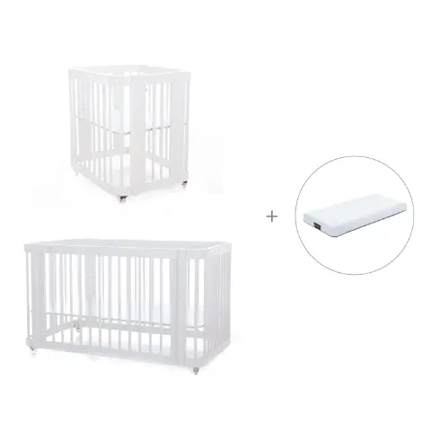 Alondra Crea 3 Bianco Pack Culla-lettino K33-M1100 Con Tessile 153 E Materasso