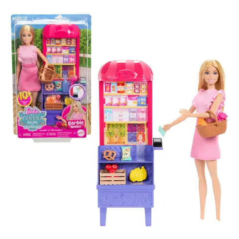 Barbie Malibu fa la Spesa con Bancarella e Accessori JCT05