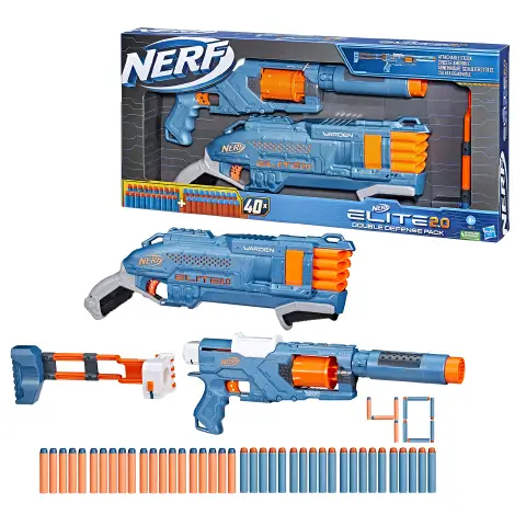 Nerf Elite 2.0 Double Defense Pack 2 Blaster + 40 Dardi