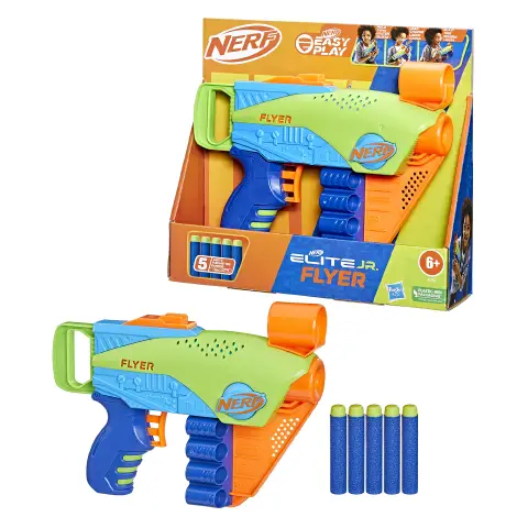Nerf Elite Junior Flyer Blaster Bambini 6+ con 5 Dardi