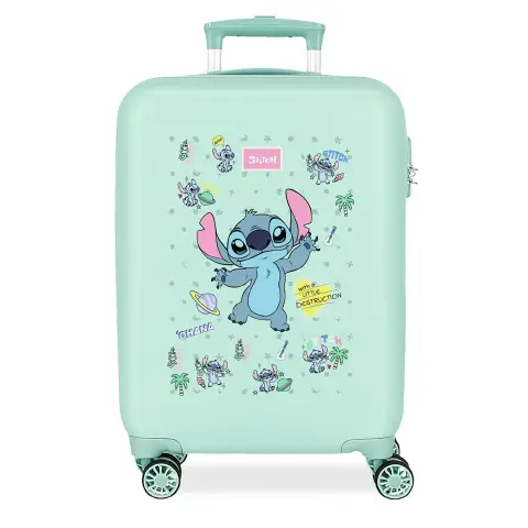 Stitch Little Destruction Trolley Abs 55 Cm 4 Ruote Turchese