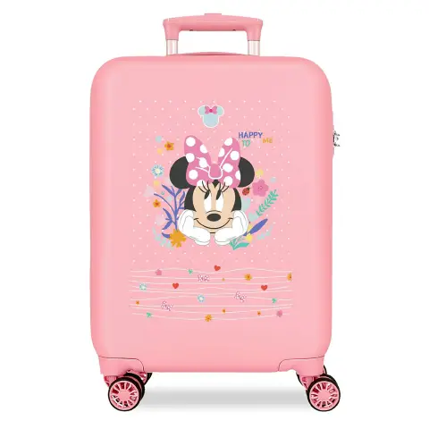 Minnie Happy To Be Me Trolley Abs 55 Cm 4 Ruote Rosa