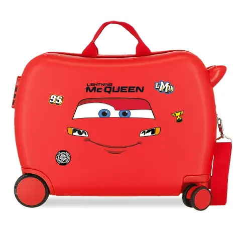 Cars Lightning McQueen Trolley Cavalcabile Abs 50 cm 4 Ruote Rosso