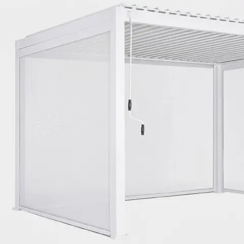Set 2 Tende Oscuranti a Rullo per Pergola 2,8+3,6 m Bianco