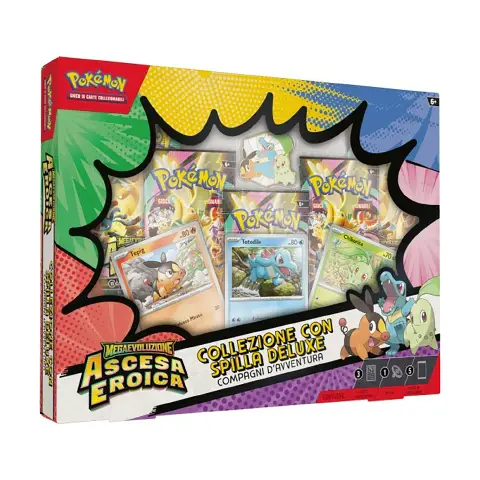 Pokemon Megaevoluzione Ascesa Eroica Collezione con Spilla Deluxe Compagni d'Avventura