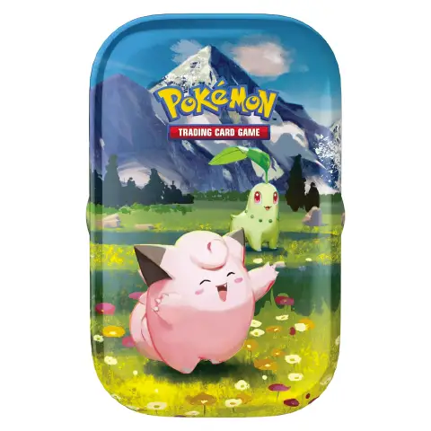 Pokemon Mini Tin Da Collezione Megaevoluzione Ascesa Eroica Clefairy e Chikorita