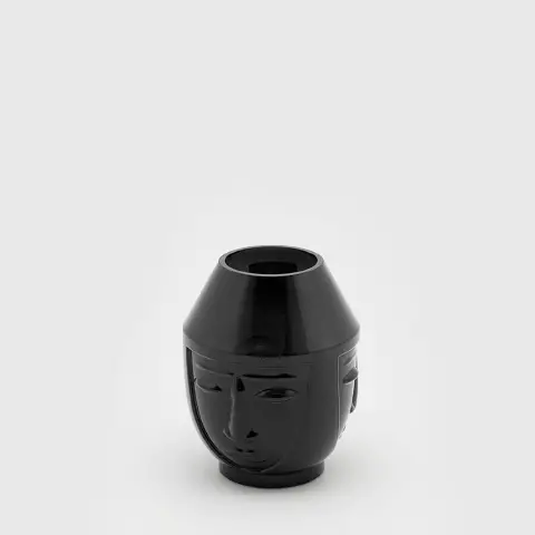 Vaso Decorativo Forma Del Volto H17 Verde Scuro