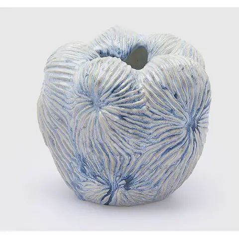 Vaso Decorativo Chakra Marino H21 Bianco/Blu